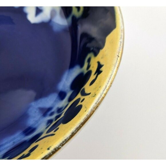 H. Boulenger Choisy Le Roi Bowl France Blue Yellow - Picture 8 of 12